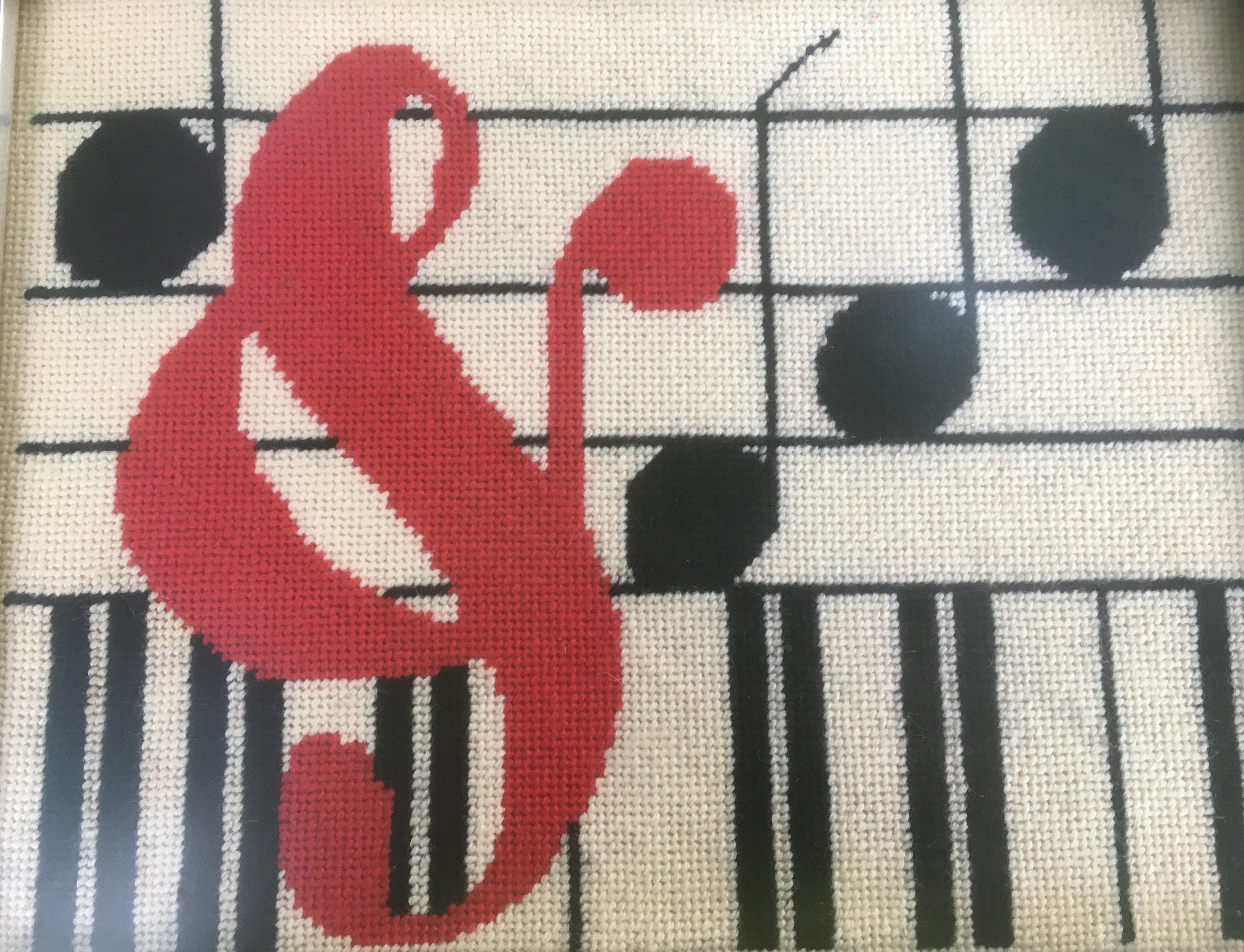 Sixties Wool Embroidered Music Notes Etsy UK