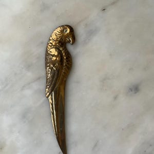 vintage parrot brass letter opener