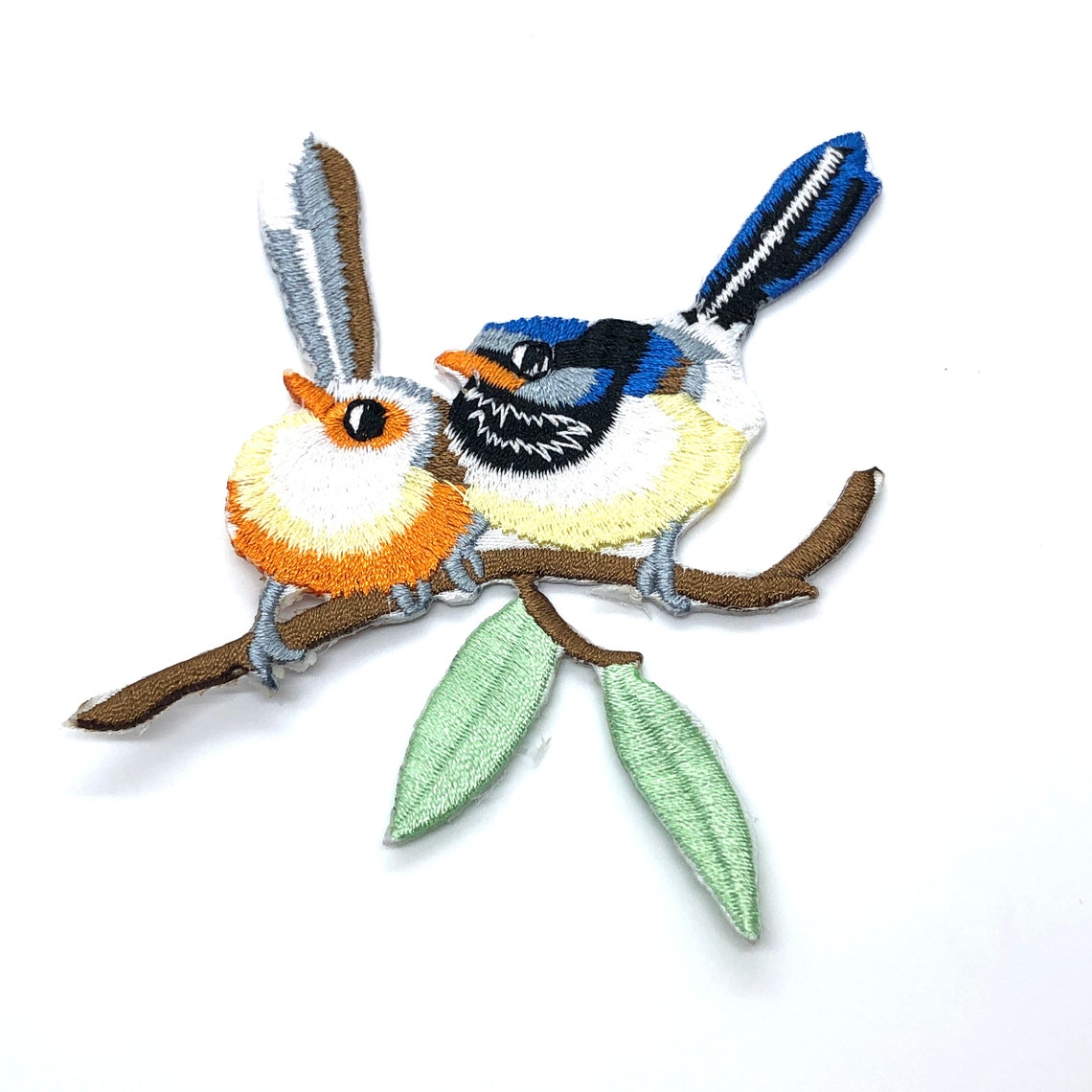 Medium Embroidered Iron On Bird Patches Embroidered Bird Etsy