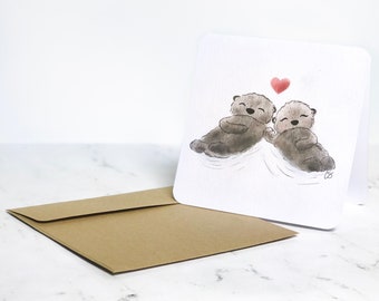 Otterly Adorable card, couples, Valentines day, engagement, wedding, and anniversary gifts