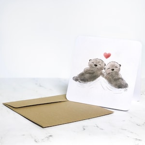 Otterly Adorable card, couples, Valentines day, engagement, wedding, and anniversary gifts