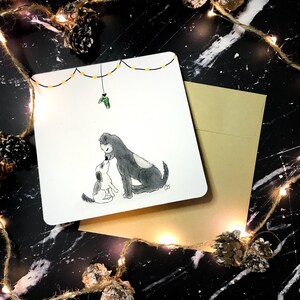 Neus Nuzzlers glitter kaart, kerstkaart, vakantiekaart, koppels kaart, eerste kerst, verloving