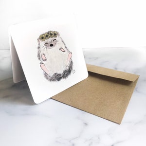 Carte hedgehugs hérisson, juste parce que, anniversaire, au revoir, vous manquez carte