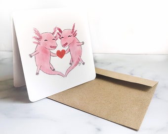 I Love You an Axolotl card, couples, Valentines day, engagement, wedding, and anniversary gifts