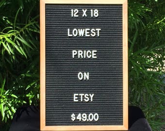 SALE Felt Letter Board 12"x18" Oak Frame Letter Board With letters Felt Board Felt Sign