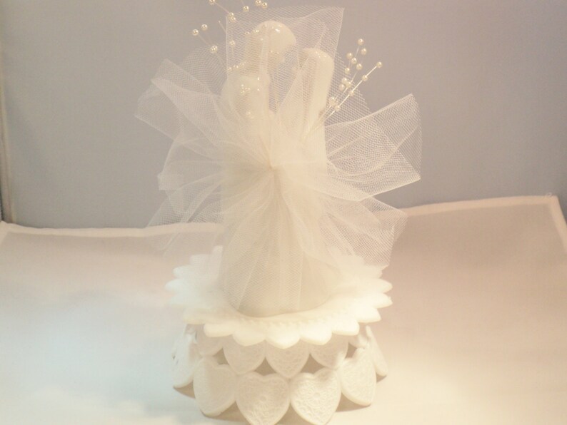 Wedding, Bridal Bride and Groom Porcelain Cake Topper Vintage image 2