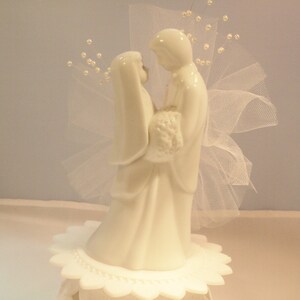 Wedding, Bridal Bride and Groom Porcelain Cake Topper Vintage image 1