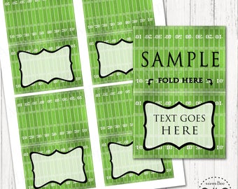 Printable Football Food Tent / Digital Football Field Place Cards