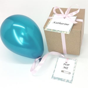 Ask Bridesmaid to be in wedding Balloon in gift box tied with your wedding colors How to ask Maid of Honor