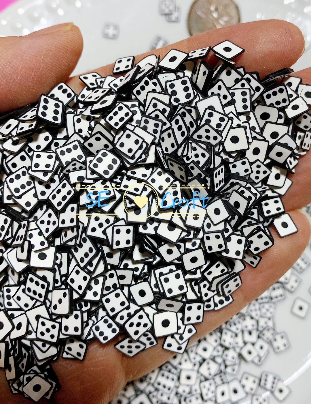 6g 15G 30 100g Black Dice Roll Gamer Fake Sprinkles Decoden Etsy
