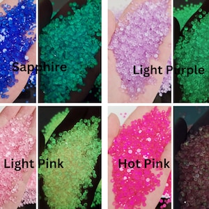 200/1000PCS  3-6mm Glow In The Dark Luminous Rhinestones Flatback Rhinestone BlingGems Resin Acrylic Flatback Deco Nail Art Craft