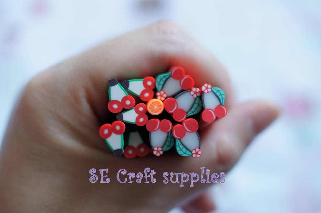 Large Cherry Fruit Polymer Clay Stick Fimo Cane DIY Phone Etsy