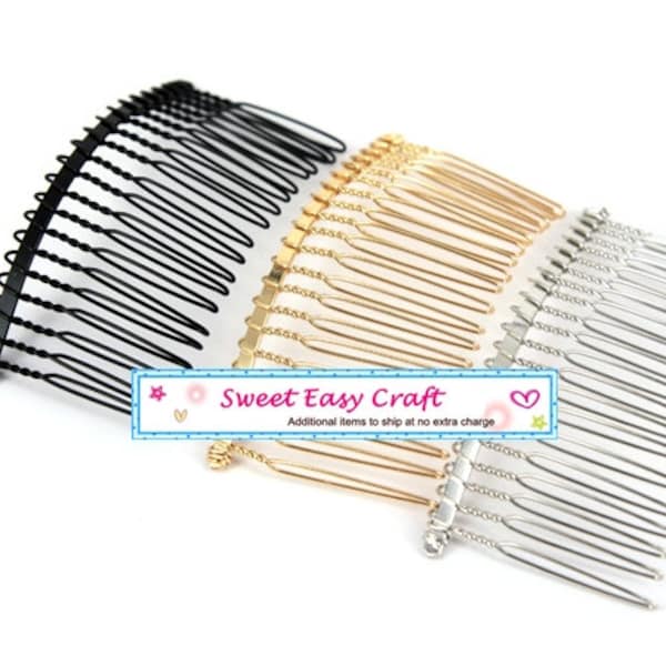 1/6/12 pcs Sliver Black Wire Hair Comb Metal Comb- DIY Wedding Hair Combs - Bridal Hair Combs