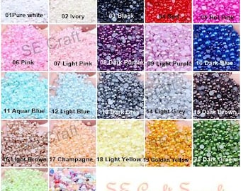 300 PCS 3-10mm Half Pearl Flatback Bling Gems Resin Acrylic Flat back Deco Nail Art Craft