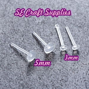 3mm Silicone Cylinder Earring Backs Clear Plastic Rubber Earring Posts  Secure Pierced Back Fish Hook Studs Hypoallergenic Stopper 1000pcs 