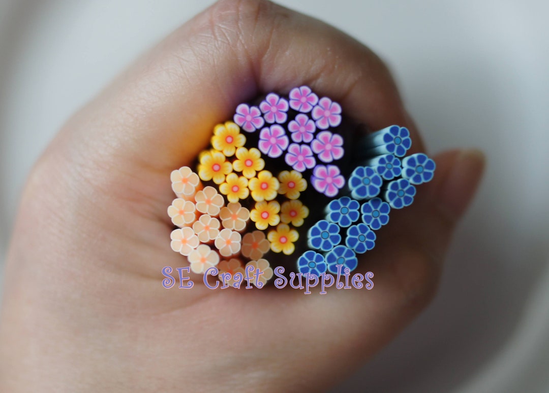 2pcs Flower Polymer Clay Stick Fimo Cane Etsy
