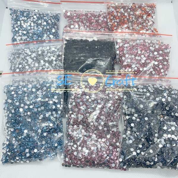 5000pcs 4MM Bulk Bag Sliver Bottom Flatback Resin High Quality 14 Faceted Rhinestone DIY