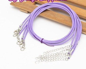 Leather Necklace Cord Light Purple Leather Cord Necklace with Sliver Color Lobster Clasp