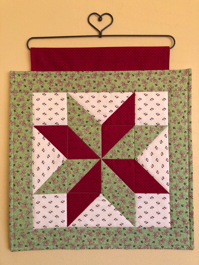 Christmas Quilt Wall Hanging With Quilt Hanger Etsy