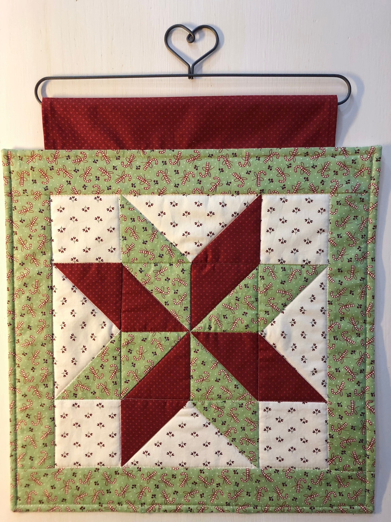 Christmas Quilt Wall Hanging With Quilt Hanger Etsy