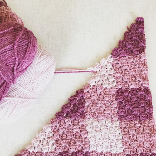 Gingham / Check Corner to Corner C2C Blanket Crochet Etsy