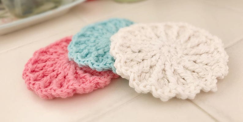 The Farmhouse Kitchen Scrubby Crochet Pattern, face scrubbies gift digital download image 3