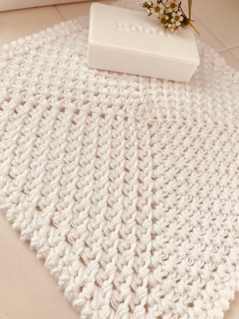 Farmhouse Cottage Washcloth Crochet Pattern Cotton Shabby Etsy