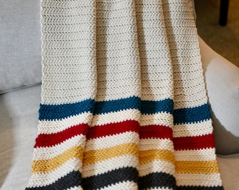 Patrón de manta de crochet, inspirado en el Parque Nacional Glaciar, manta navideña para principiantes, regalo rápido y fácil.