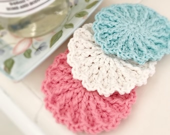 The Farmhouse Kitchen Scrubby Crochet Pattern, face scrubbies gift digital download