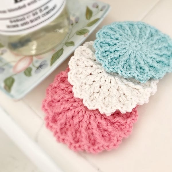 The Farmhouse Kitchen Scrubby Crochet Pattern, face scrubbies gift digital download
