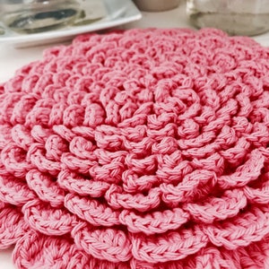 The Farmhouse Kitchen Blossom Trivet Crochet Pattern, Digital Download, shabby chic, flower, potholder, gift image 1