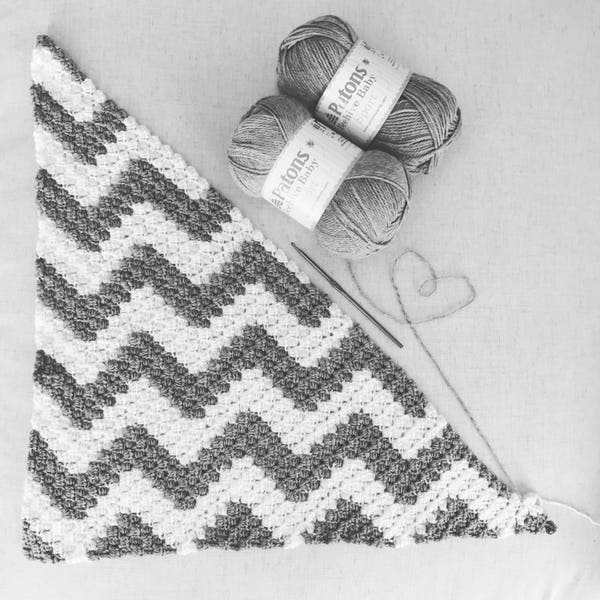 Chevron Corner to Corner, C2C, Blanket Crochet Pattern with Graph, beginner handmade afghan gift