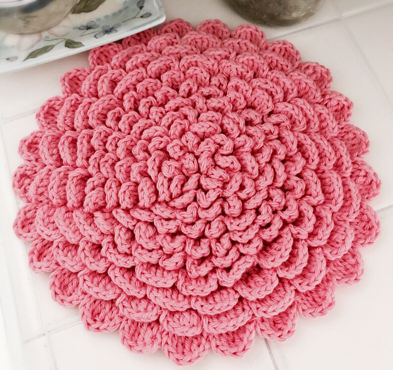 Farmhouse Kitchen Crochet Patterns Flower Trivet Potholder Etsy