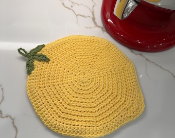 Lemon Trivet Crochet Pattern | Kitchen Decor | Food-Themed Crochet | Pot Holder  | Hot Pad  | Gift