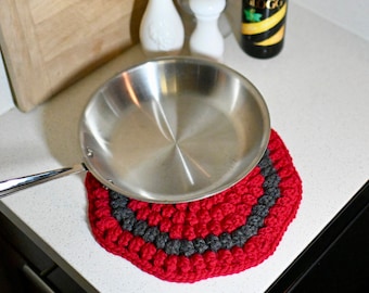 Crochet Trivet Pattern gift round pot holder textured counter saver
