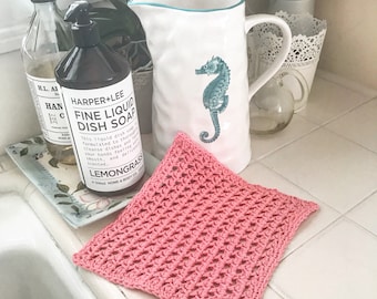 The Farmhouse Kitchen Waffled Textured Dishcloth / Spa Washcloth Crochet Pattern, gift Digital Download