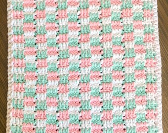 Farmhouse Tea Towel Crochet Pattern, shabby chic, cottage, gift, decor, digital download