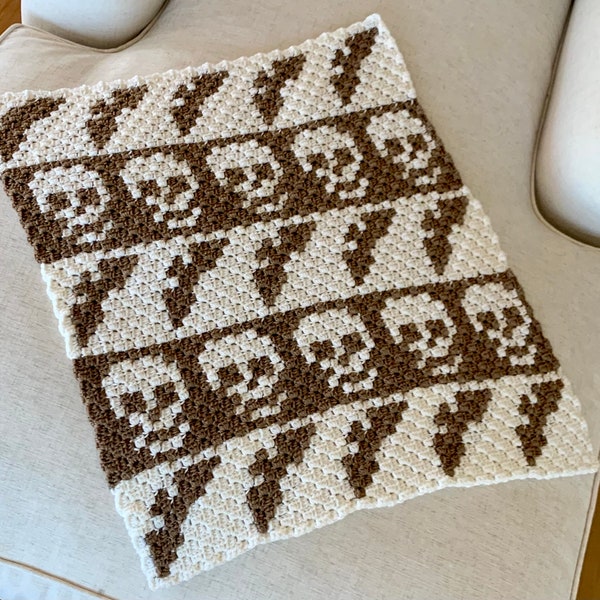 Skull Crochet Blanket Pattern Etsy