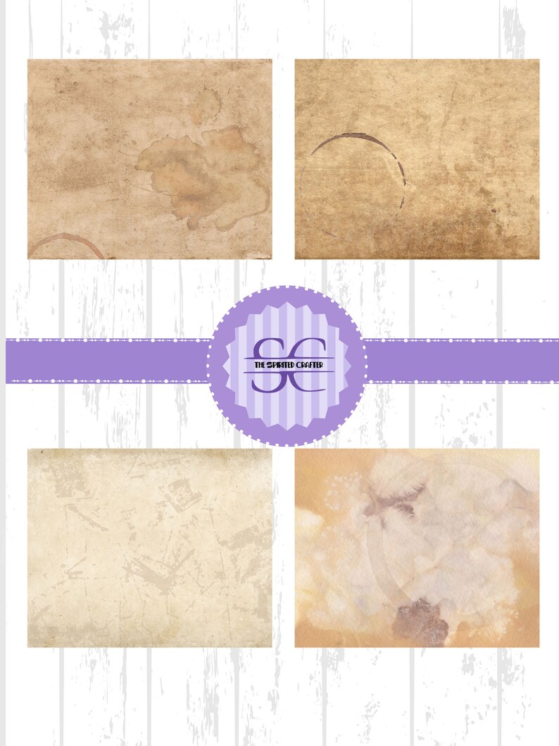 Coffee Dyed Papers, Old Paper Junk Journal Printable, Neutral, Backing ...