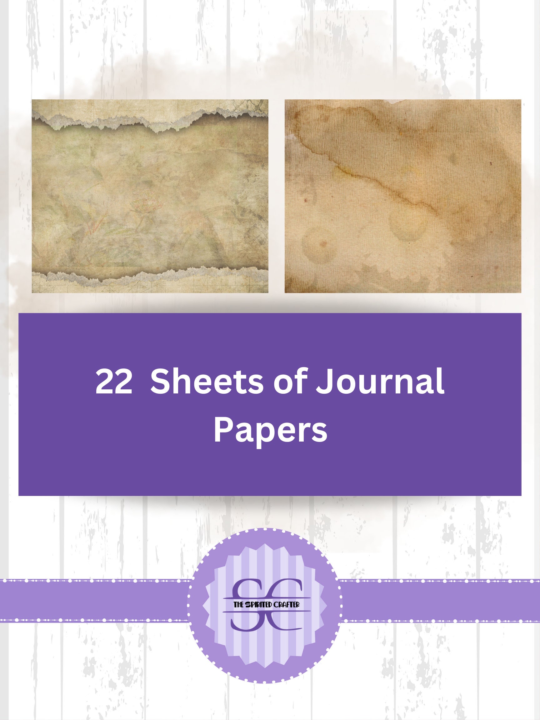 Coffee Dyed Papers, Old Paper Junk Journal Printable, Neutral, Backing ...