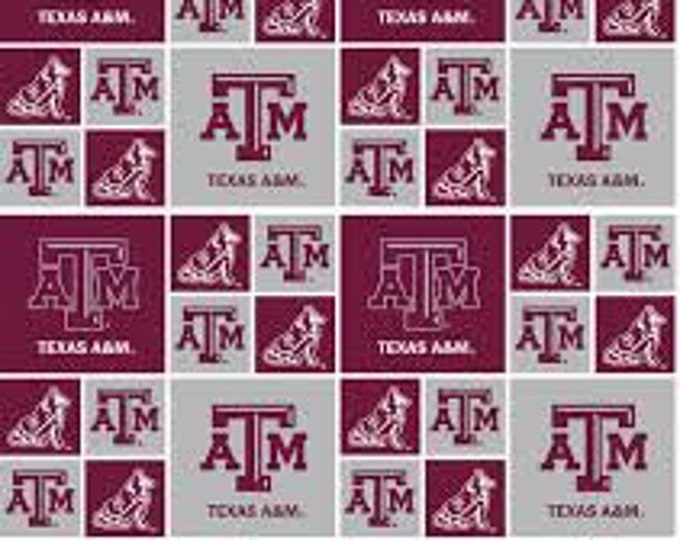Texas A&M University cotton Fabric 100% Cotton Aggies Officially Licensed