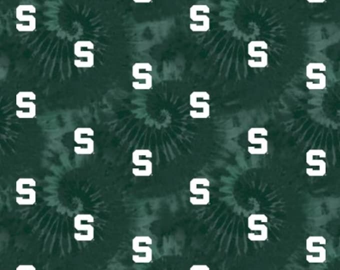 Michigan State Spartans Fabric 100% Cotton Tie Dye NEW Officially Licensed