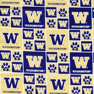 Washington Huskies University Fabric 100% Cotton Officially Licensed