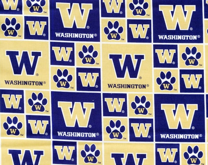 Washington Huskies University Fabric 100% Cotton Officially Licensed