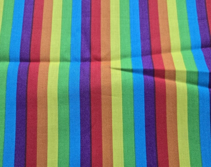 Bold Rainbow Stripes Design Cotton Fabric 100% Cotton