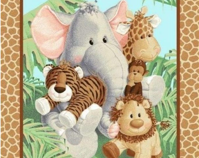 Jungle Babies Panel Fabric Traditions 100%  cotton Approx 34x42 inches Officially Licensed