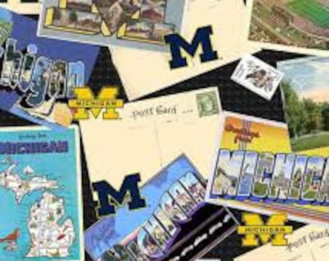 University of Michigan Wolverines Fabric 100% Cotton Officially Licensed