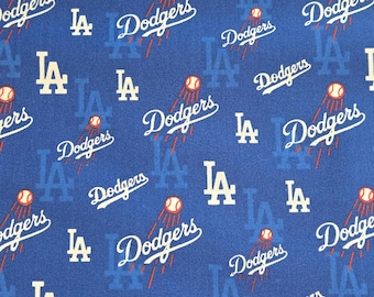 LA Dodgers Baseball Fabric 100% Cotton Officially Licensed