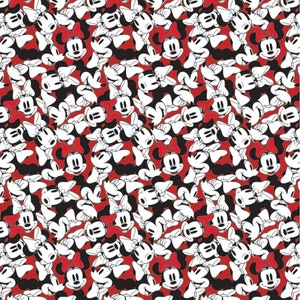 Minnie Mouse Disney Tossed Fabric 100% Cotton  Ships in 1 Business Day Officially Licensed
