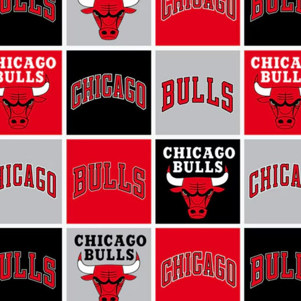 Chicago Bulls NBA Licensed FLEECE fabric. See Description for actual measurements available.